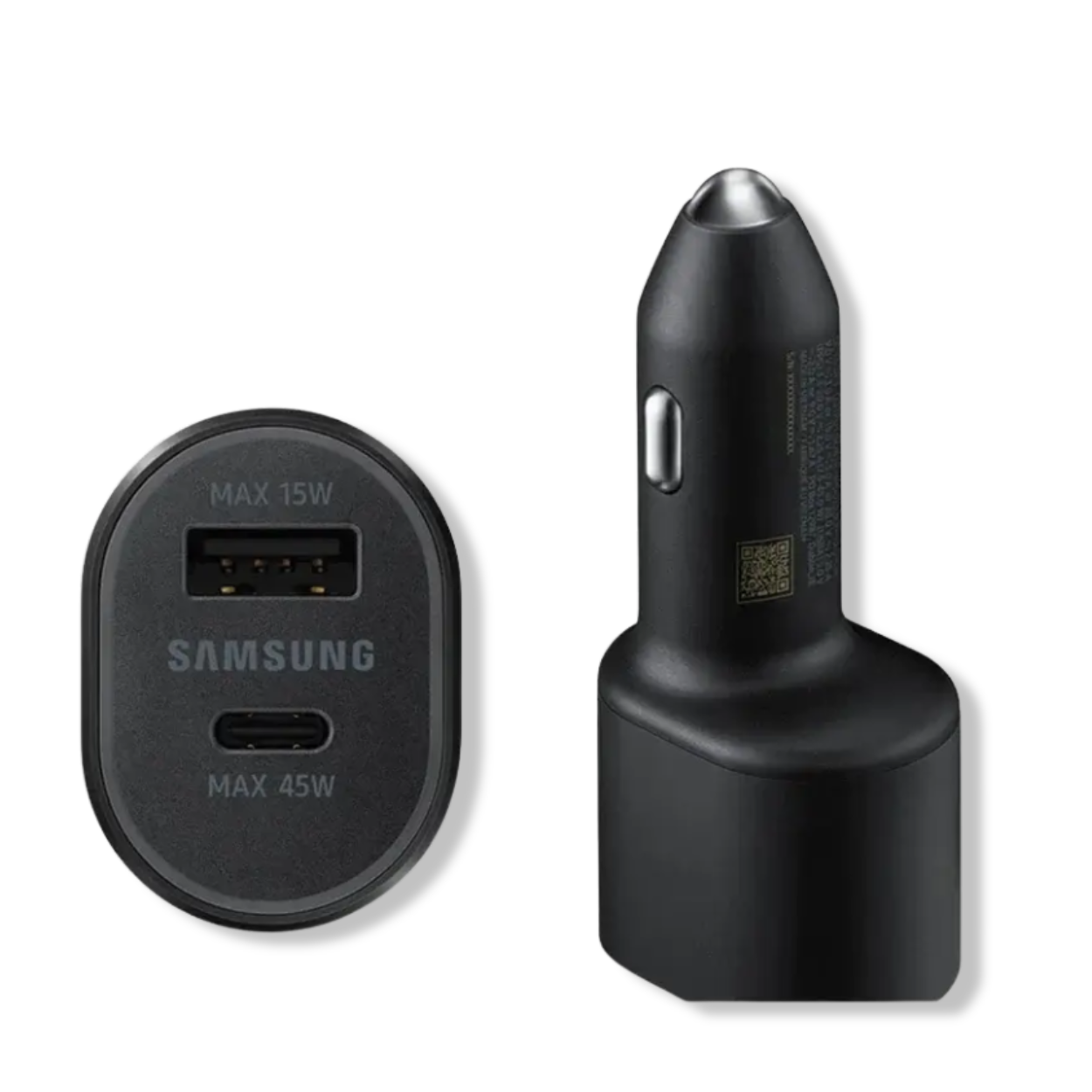 Samsung 45W PD/PPS car charger plugged into vehicle 12V socket