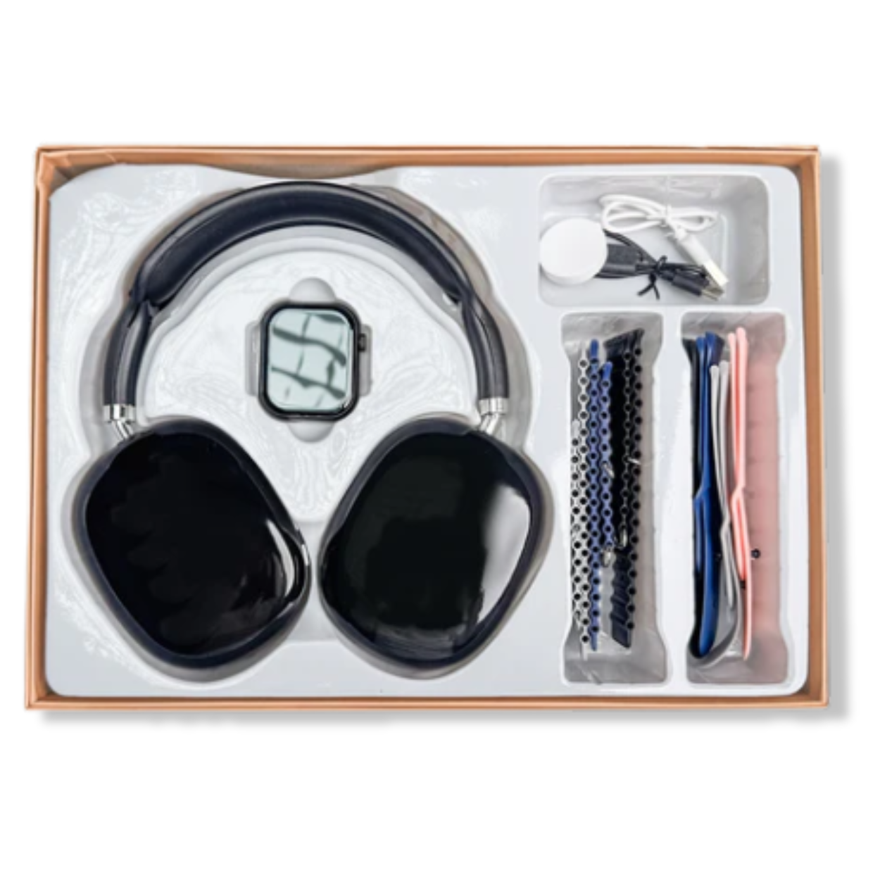 Alt text: Ultra 2 P9 smart watch on magnetic charger with water-resistant body and soft strap.