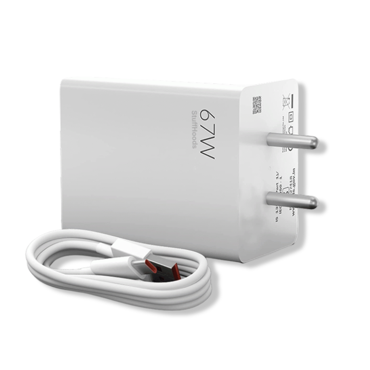  Angled close-up of Xiaomi 67W GaN PD wall adapter (2C1A)