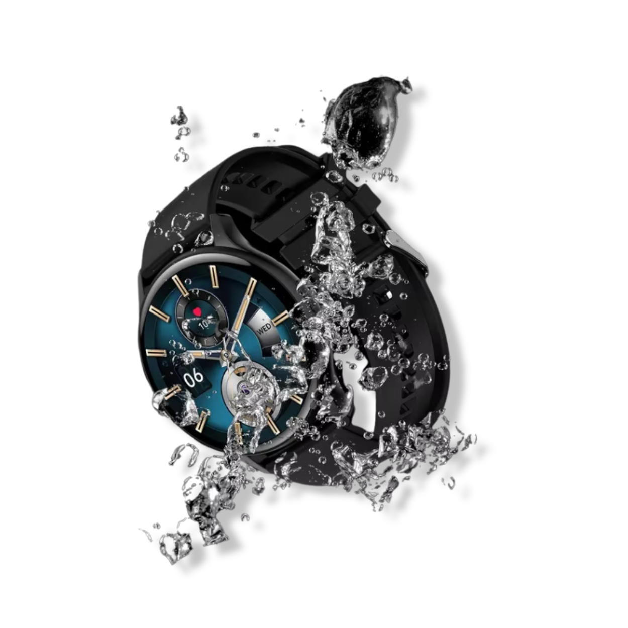 ZedX Zen 5 smart watch with charging cable and box accessories for quick setup.